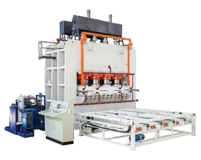 Short Cycle melamine laminating press line